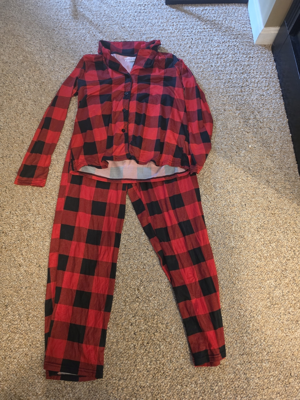 Women's Red and Black Buffalo Plaid Pajama Set - Unbranded